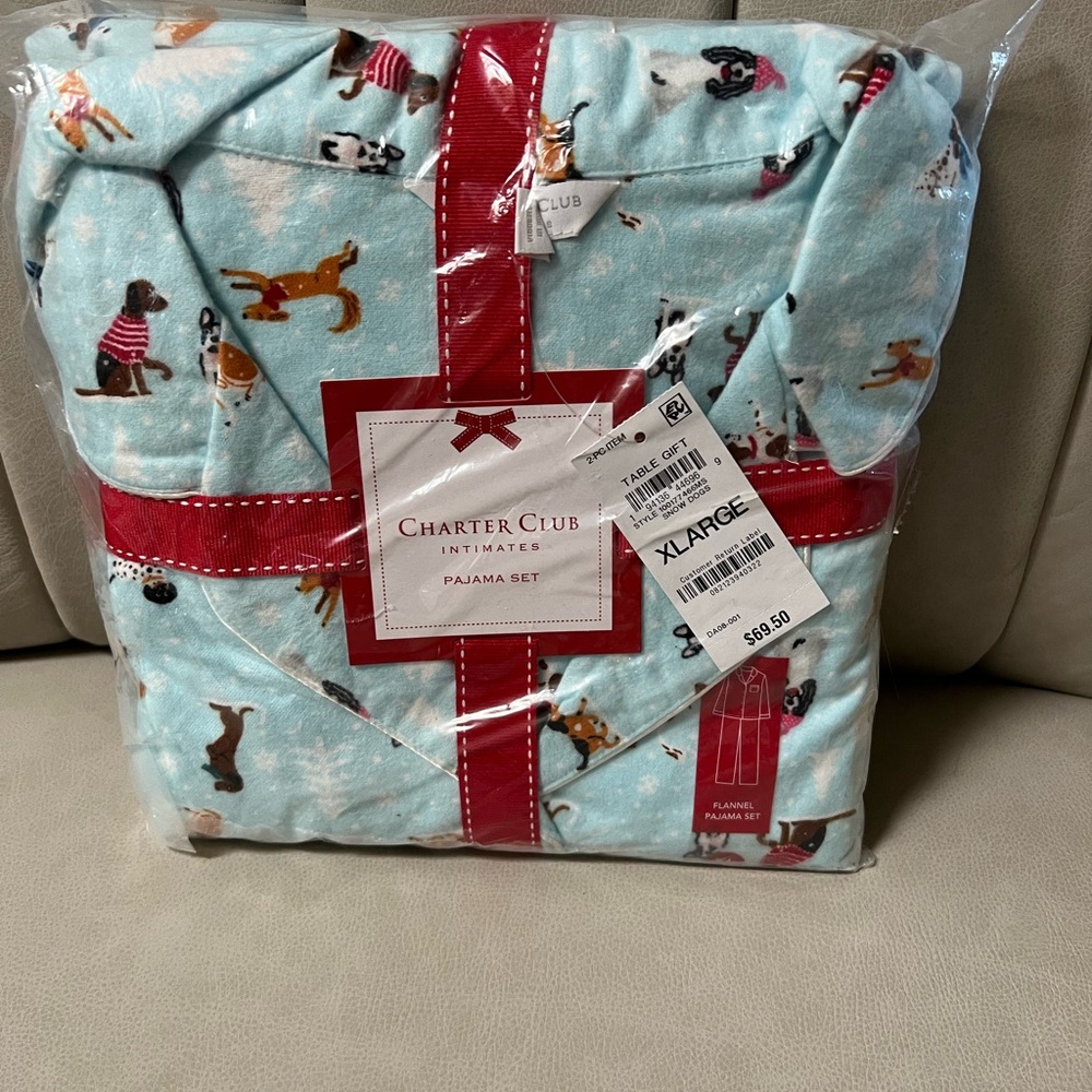 New. Doggie cotton pajamas from Macys. Top and bottom set. XL. All types of dogs